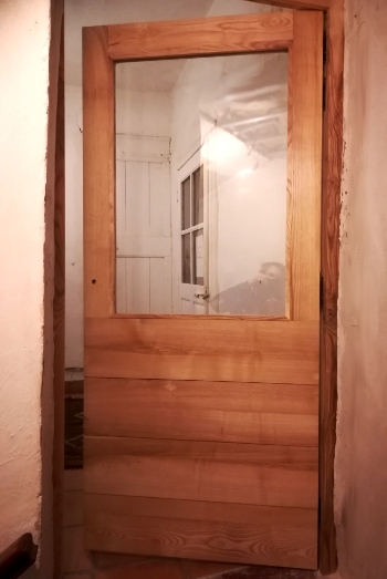 porte vitrée en frêne