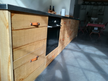 FACADE CUISINE CHENE BRUT
